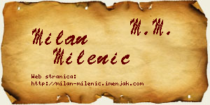 Milan Milenić vizit kartica